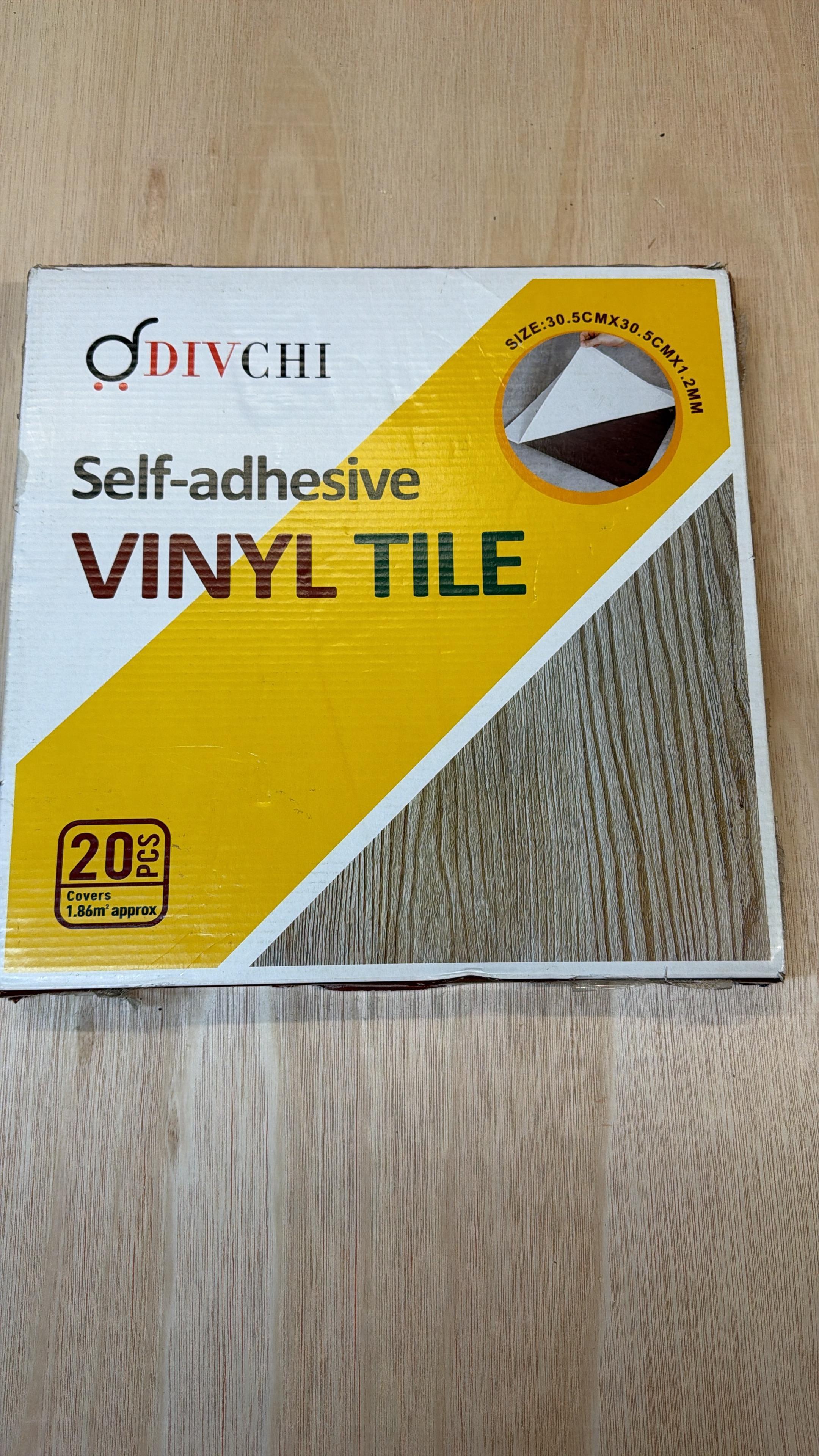 Divchi Self Adhesive Vinyl Tile Grey Wood - 49 Tiles