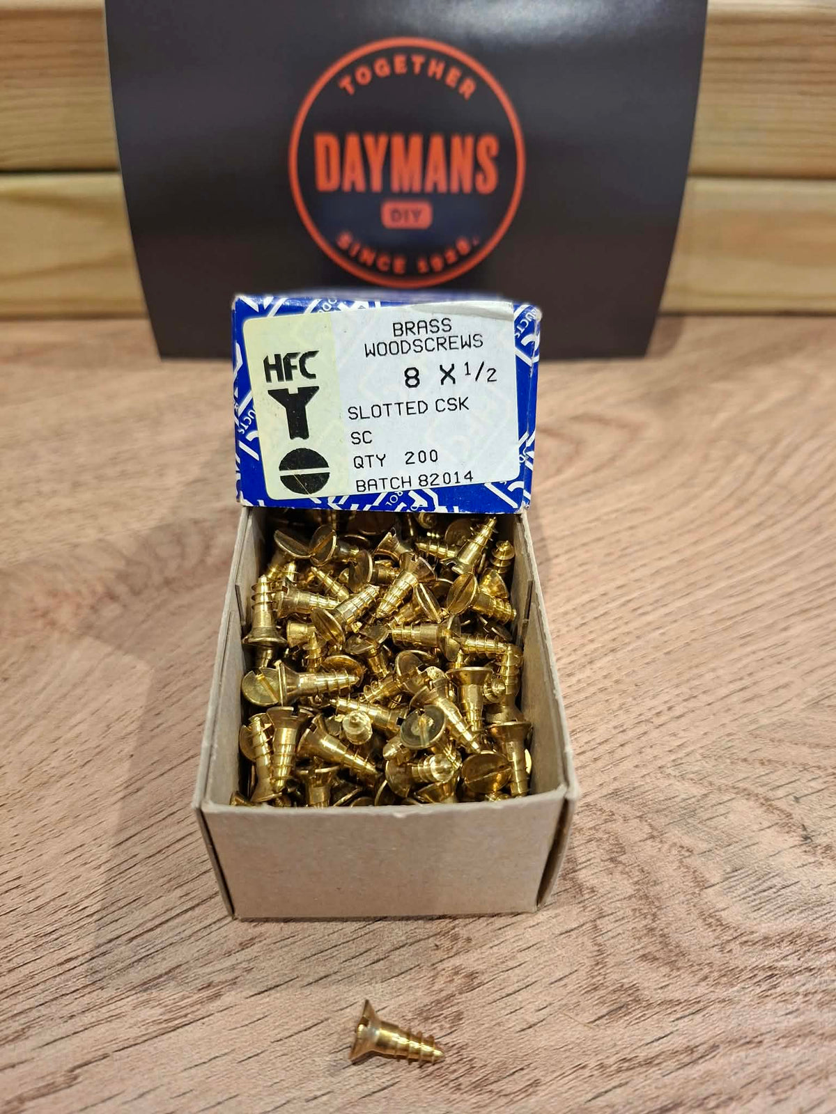 Vintage Nettlefolds 8 x 1/2in Slotted Brass CSK Screws