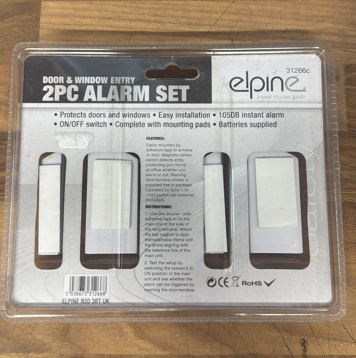 Elpine Door and Window Entry Alarm Set - 2 piece (31266c)