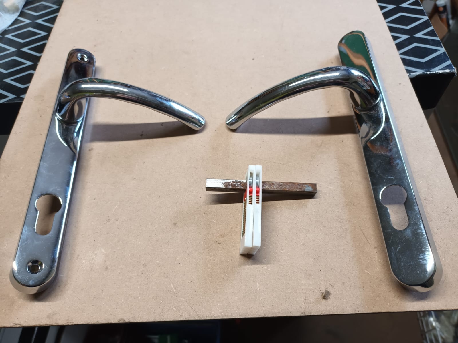 Chrome uPVC Door Handle Set 240mm