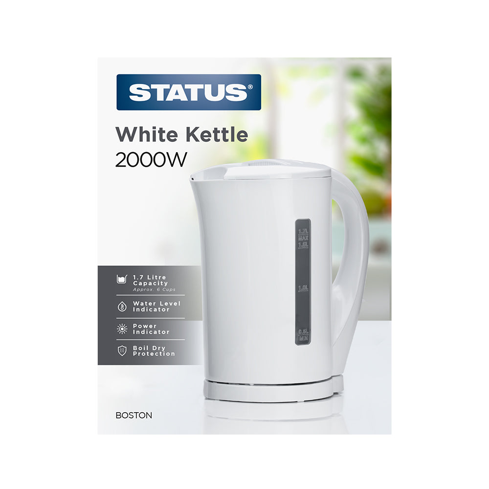 STATUS White Kettle - 2000w, 1.7 litre