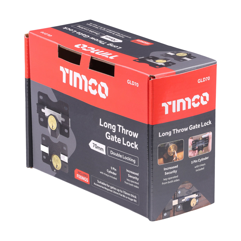 Timco Double Throw Lock 70mm (GLD70)