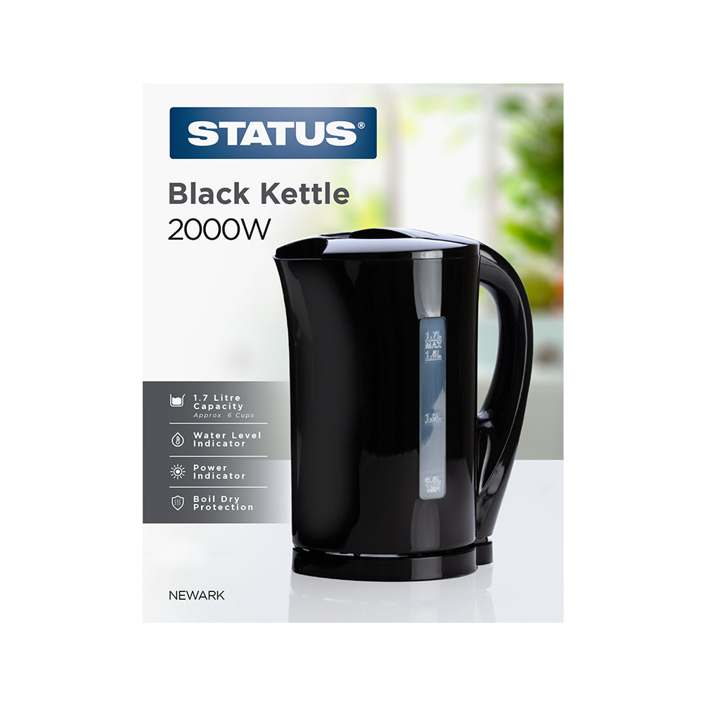 STATUS Black Kettle - 2000w, 1.7 litre