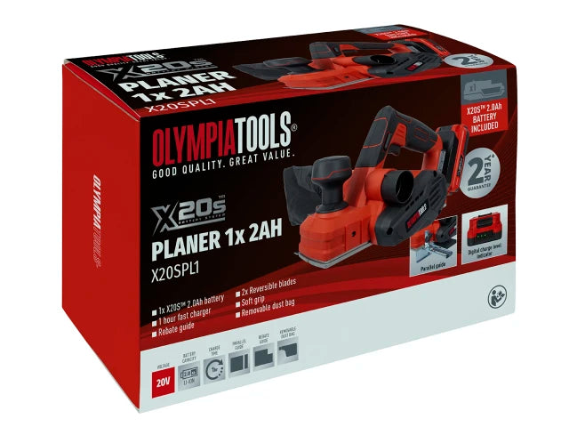 Olympia Cordless Electric Planer With 2Ah Battery (OLPX20SPL1)