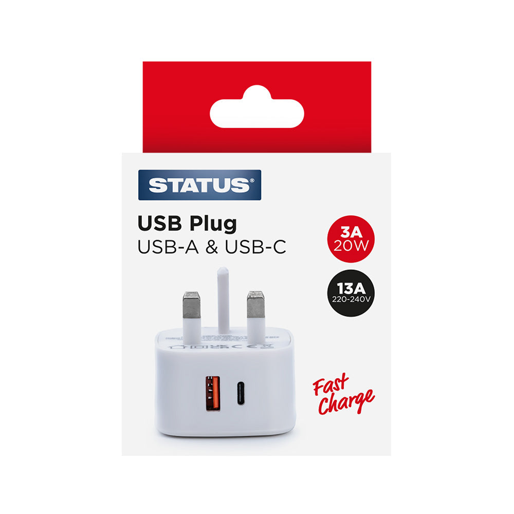 USB A & USB C Charger Plug (S2USBPLUGFW1PK10)