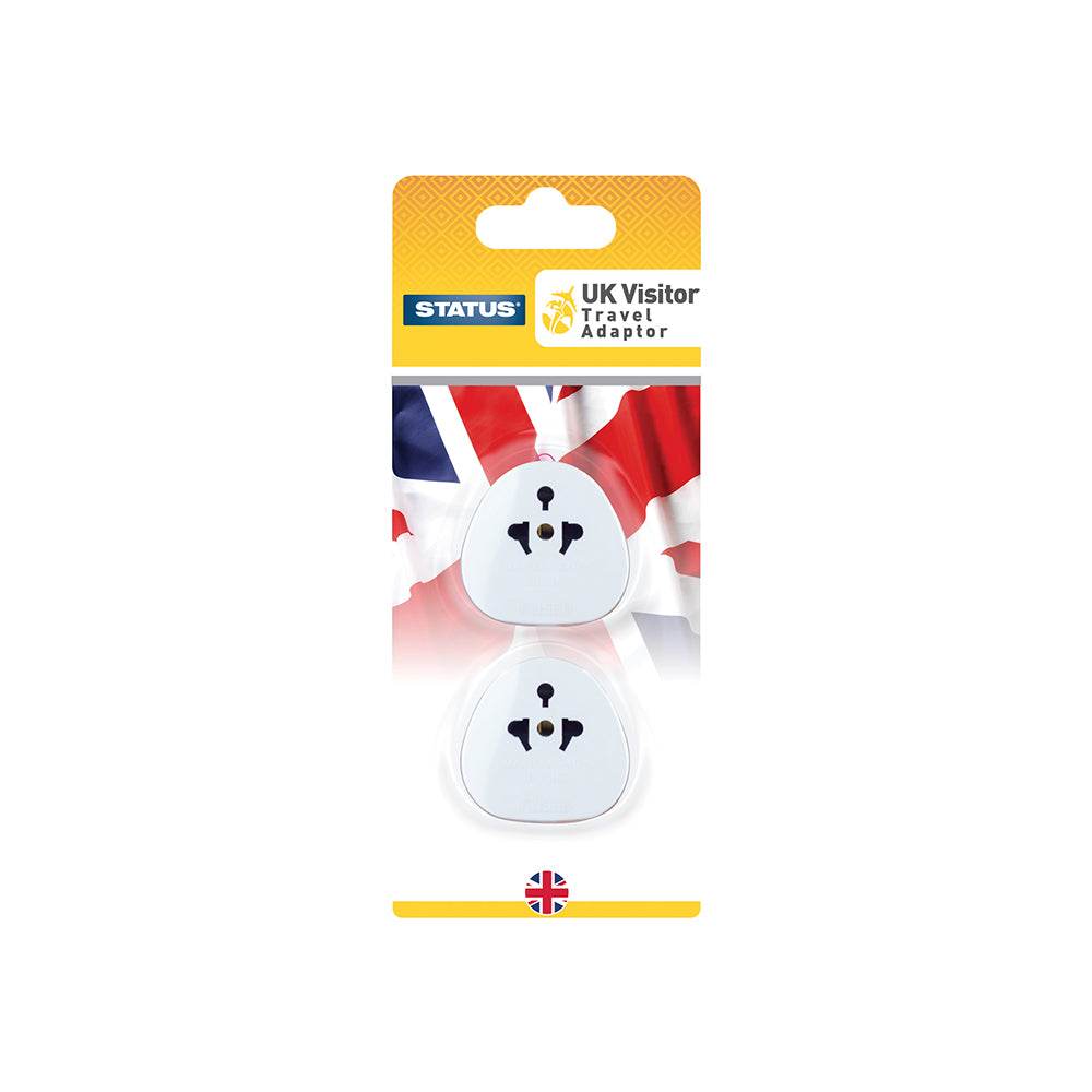 Status UK Visitor Travel Adaptor 2 Pack