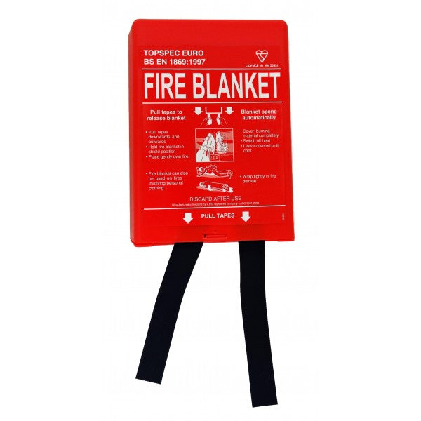 Topspec Euro Fire Blanket With Rigid Case 1.2m x 1.2m