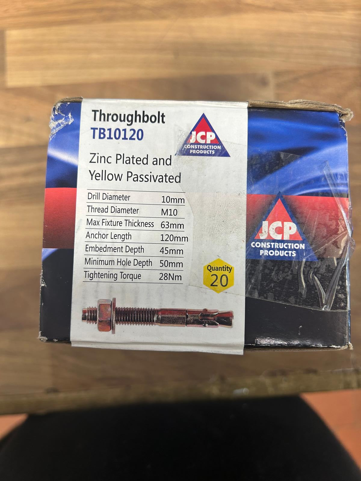 M10 x 120mm Shield Anchor Bolts / Expansion Bolt / Throughbolt (TB10120) Box of 20