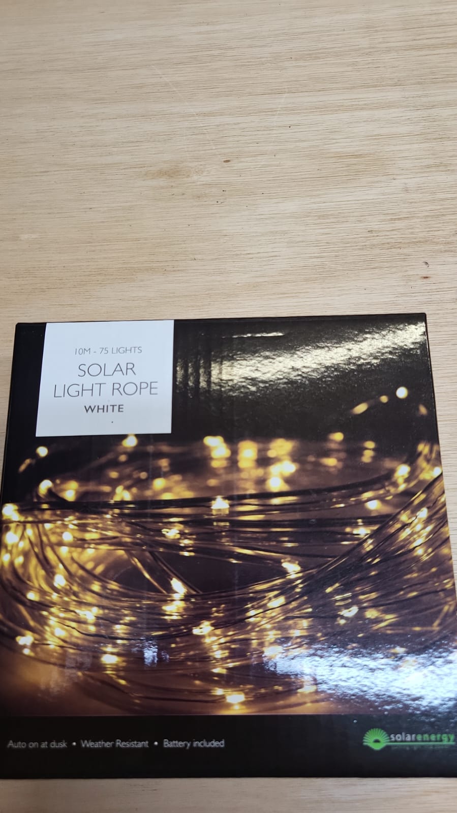White Solar Light Rope 10m - 75 Lights