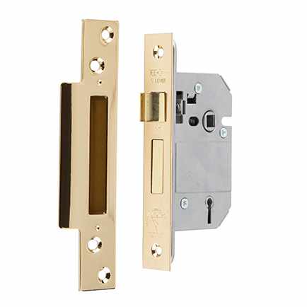 5 Lever Mortice Sash Lock - 64mm (2 1/2") - Electro Brass Finish