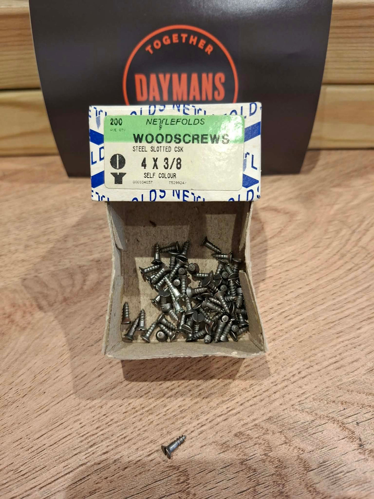 Vintage Nettlefolds 4 x 3/8in Slotted Steel CSK Screws