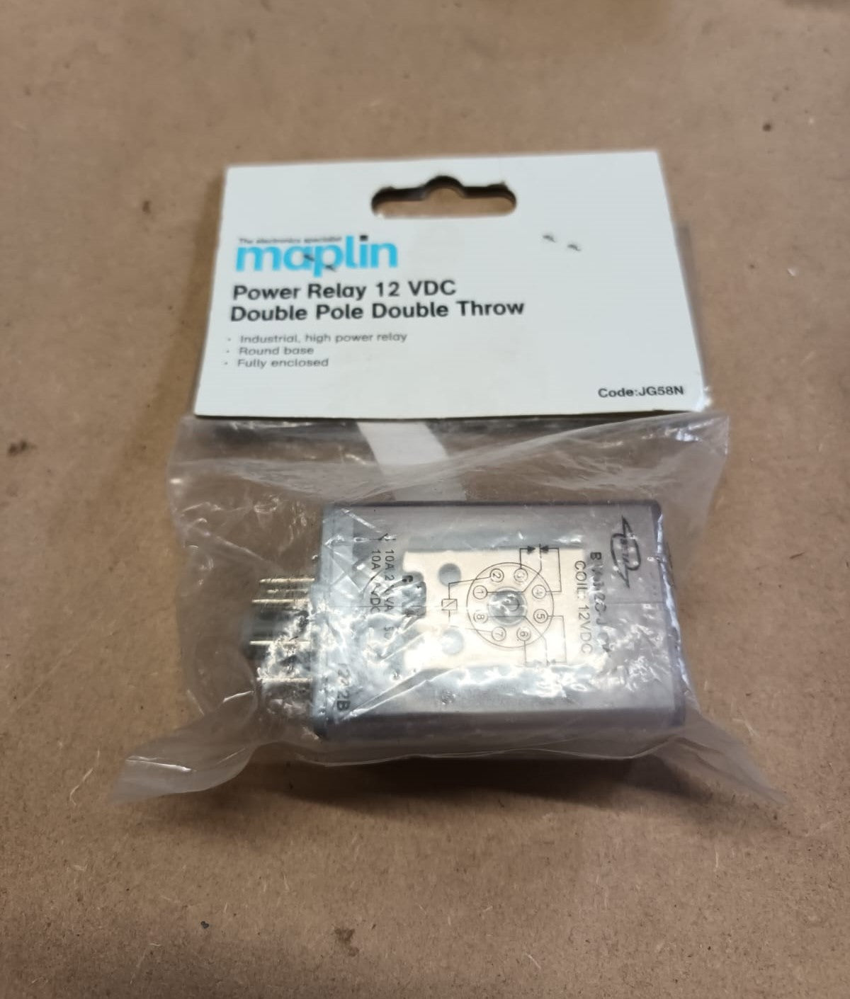 Power Relay 12 vdc Double Pole Double Throw (JG58N)