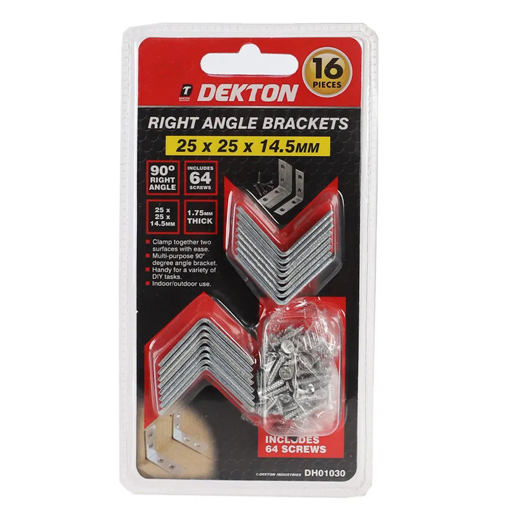 Dekton Corner Brace / Right Angle Bracket 25mm (1in) Pack 16 (DH01030)