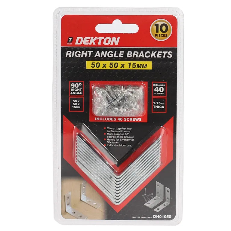 Dekton Corner Brace / Right Angle Bracket 50mm (2in) Pack 10 (DH01050)