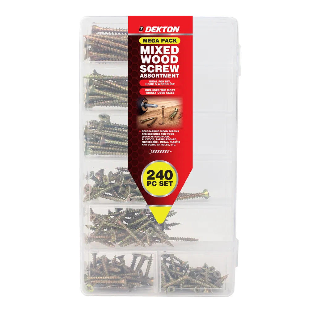 Dekton Mixed Wood Screw Set 240 Piece (DH03045)