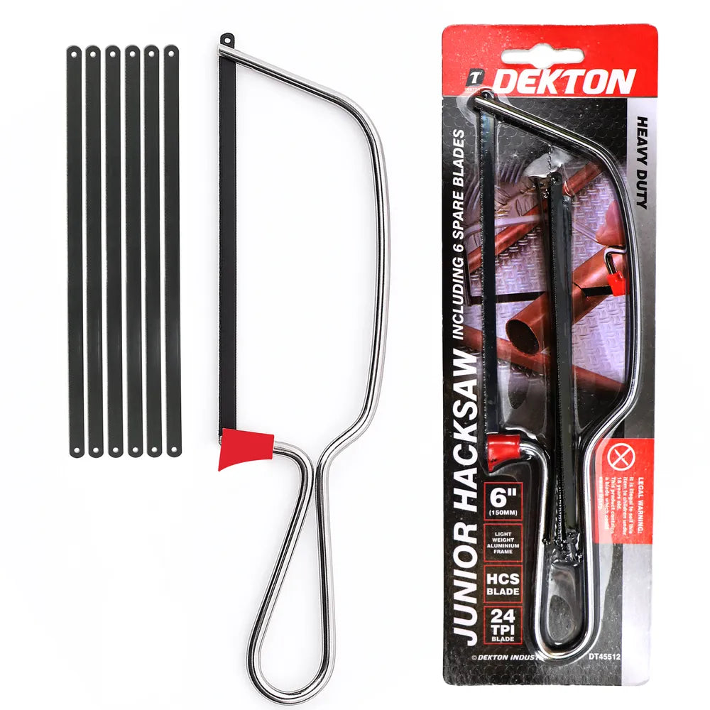Dekton Junior Hacksaw With 6 Blades 150mm (6in) (DT45512)