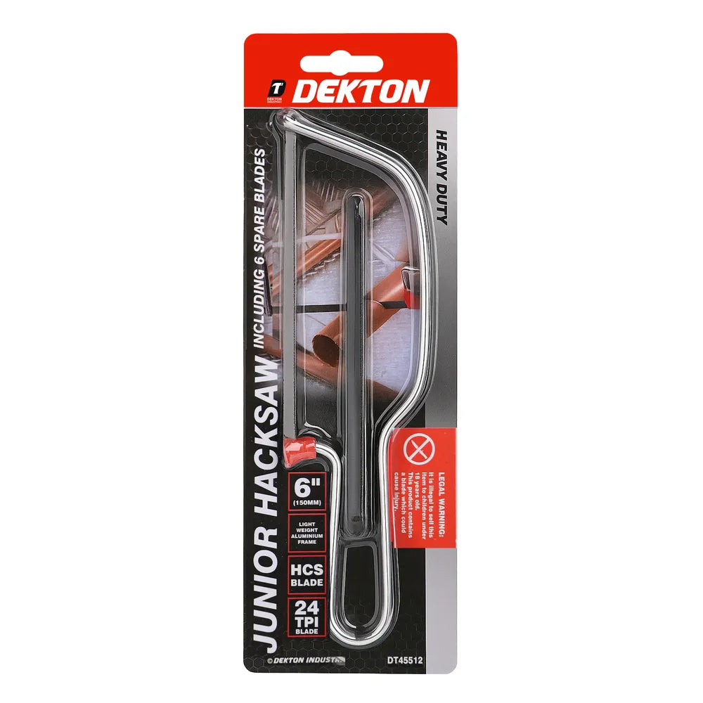 Dekton Junior Hacksaw With 6 Blades 150mm (6in) (DT45512)