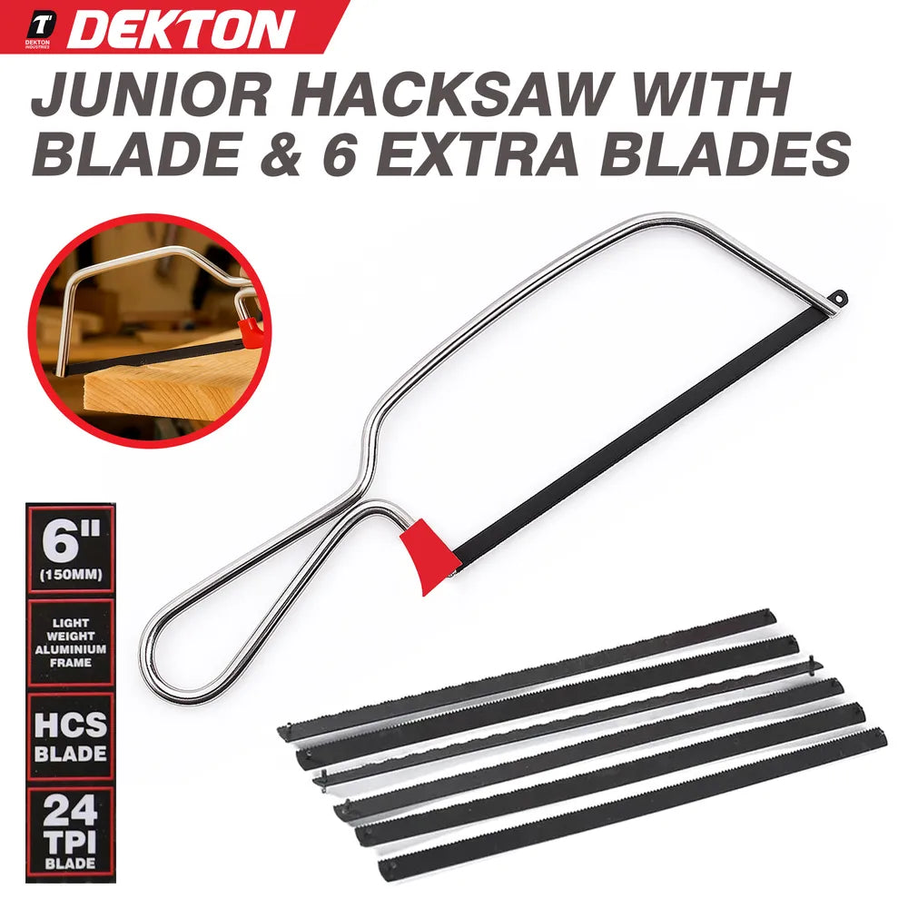 Dekton Junior Hacksaw With 6 Blades 150mm (6in) (DT45512)