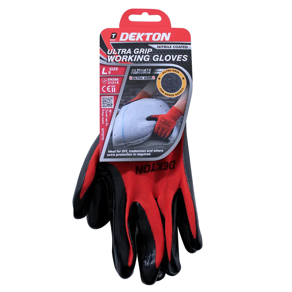 Dekton Nitrile Grip Gloves Size 9 Large (DT70772)