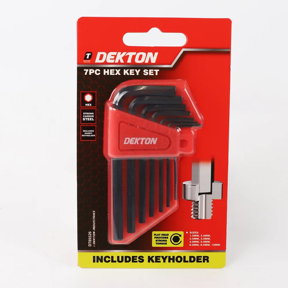 Dekton Hexagon Key / Allen Key Set of 7 Metric (1.5mm -6mm) (DT85526)