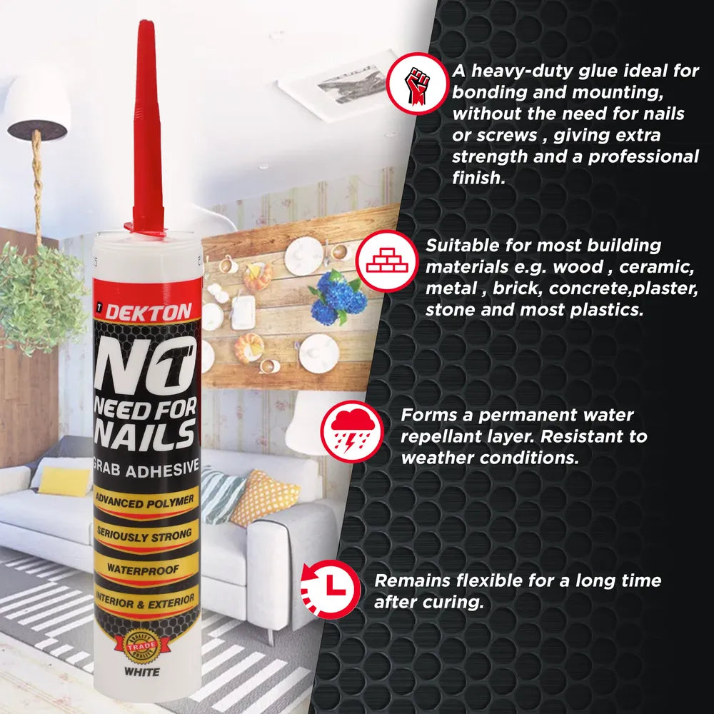 Dekton No Need For Nails White Cartridge (DT95615)