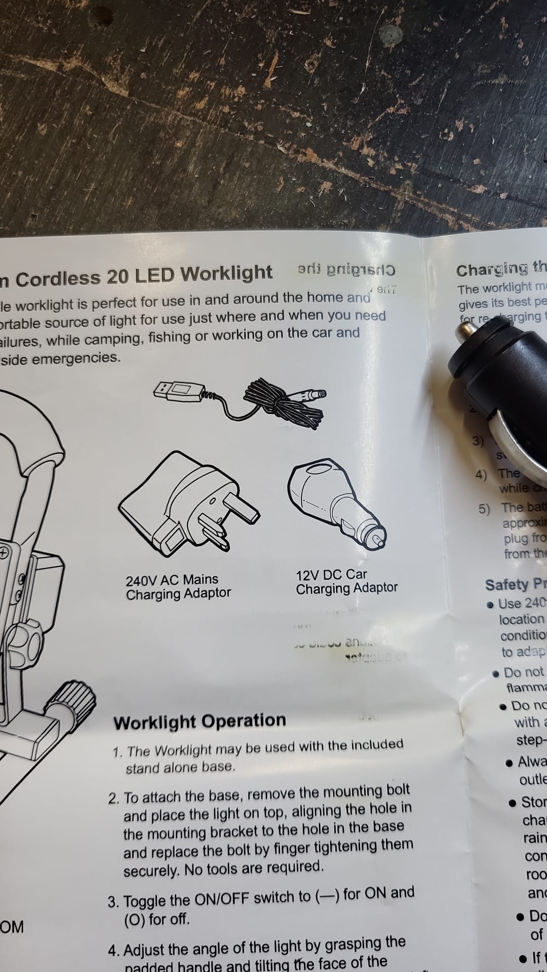 Faithfull Cordless 20 LED Worklight (Missing Mains Charger Cable) (FPP SLFREEDOM)
