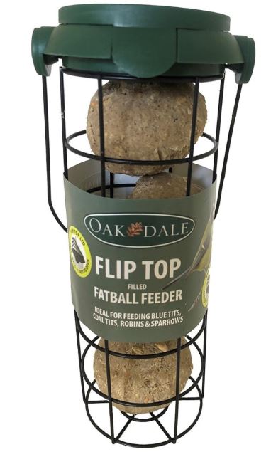 Filled Fliptop Fatball Bird feeder