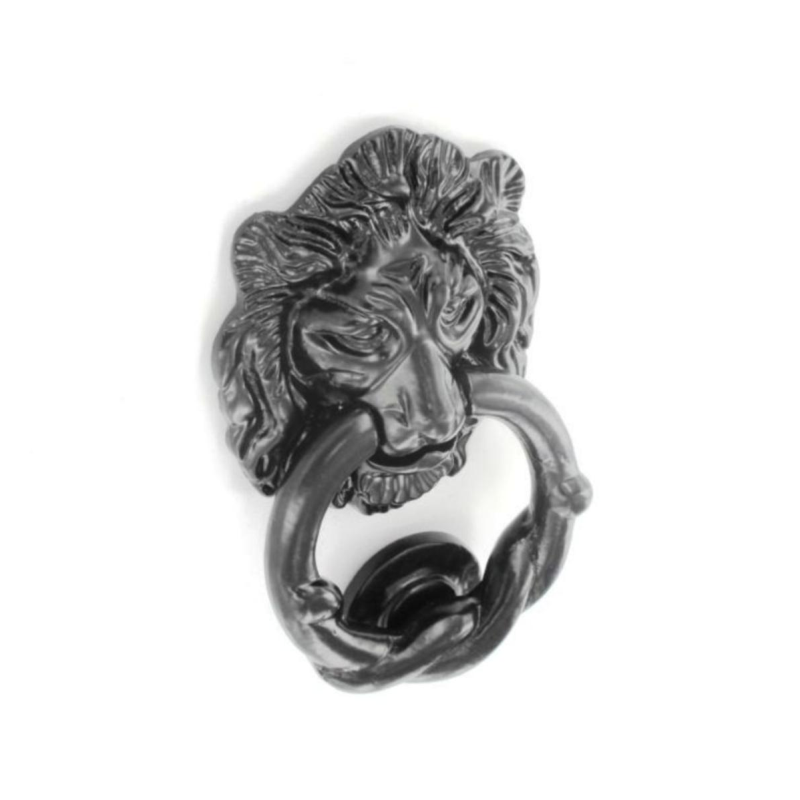 Securit Antique Black Lion Head Door Knocker (S3324)
