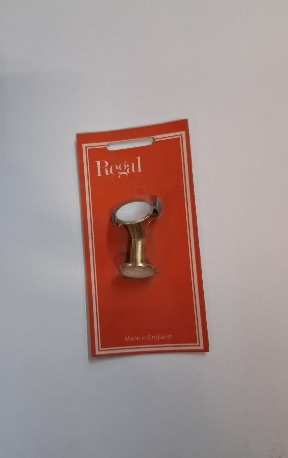 Regal Vintage Knobs White & Brass Plated 25mm (8062)