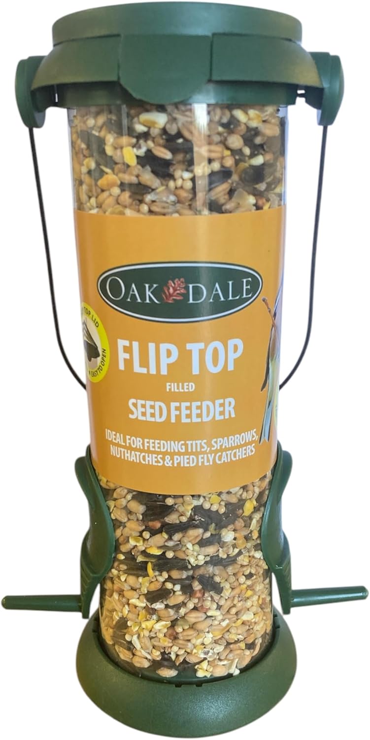 Filled Fliptop Seed Bird Feeder
