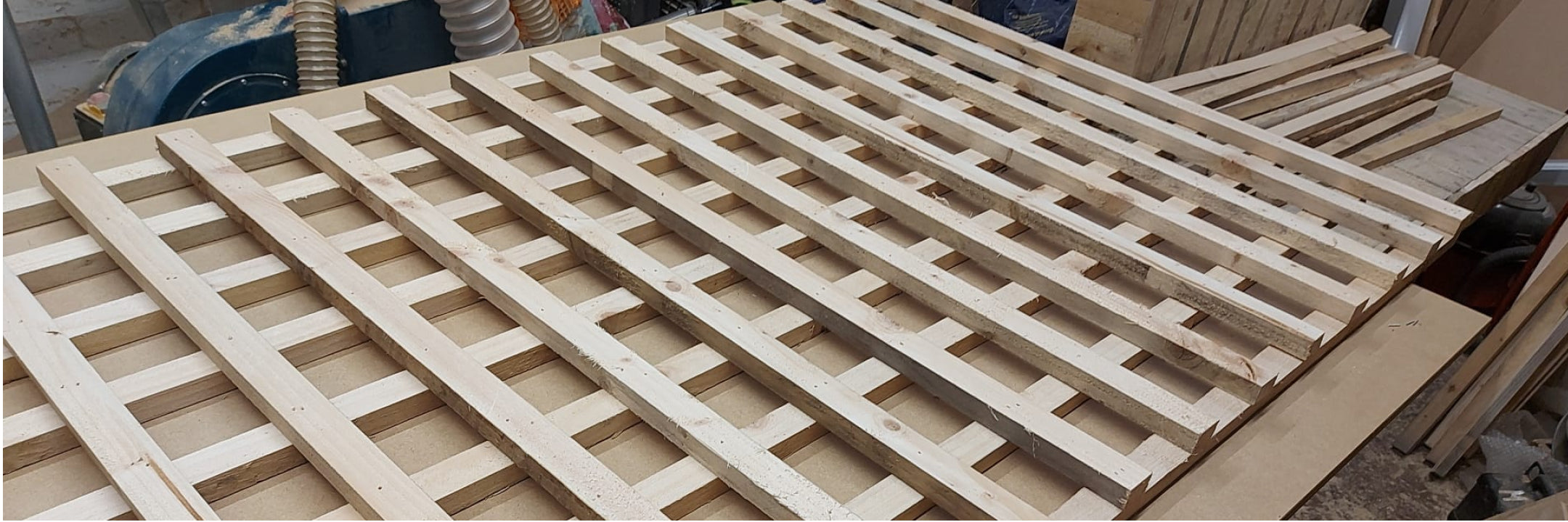 Trellis being made in the workshop
