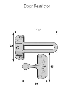 Door Restrictor - Chrome & Brass