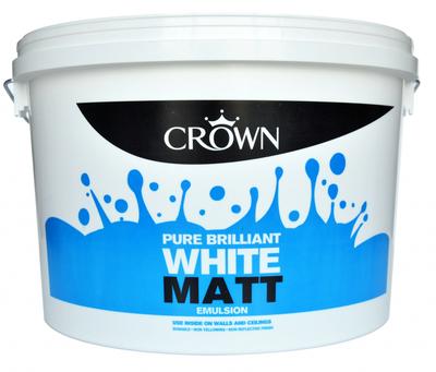 Crown Pure Brilliant White Emulsion Paint - 7.5 litres