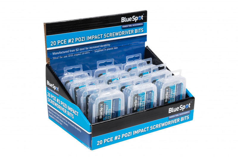 BlueSpot PZ2 Impact Screwdriver Bits 25mm (1in) 20 pieces (14121)