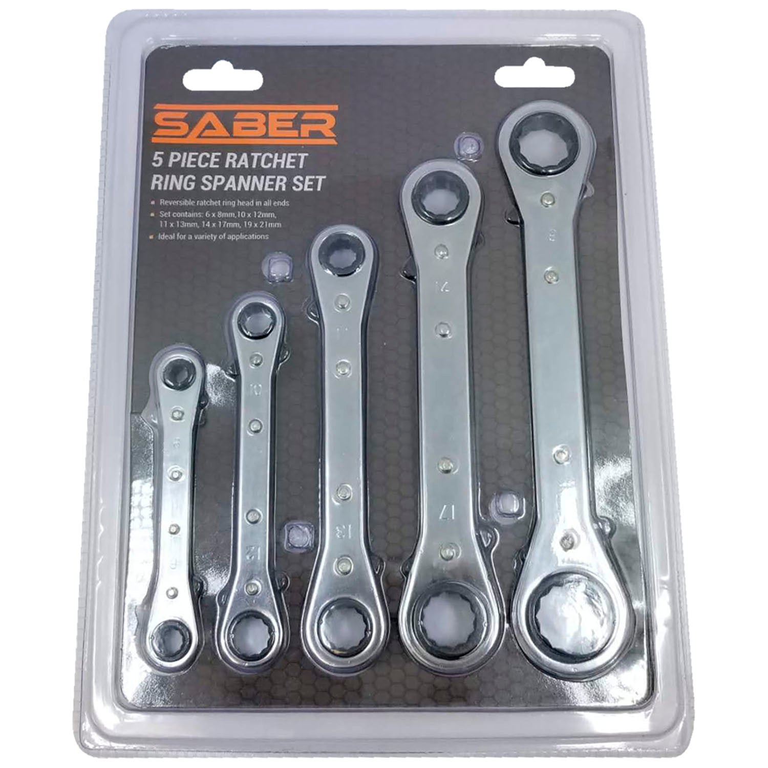 Saber 5 Piece Ratchet Ring Spanner Set