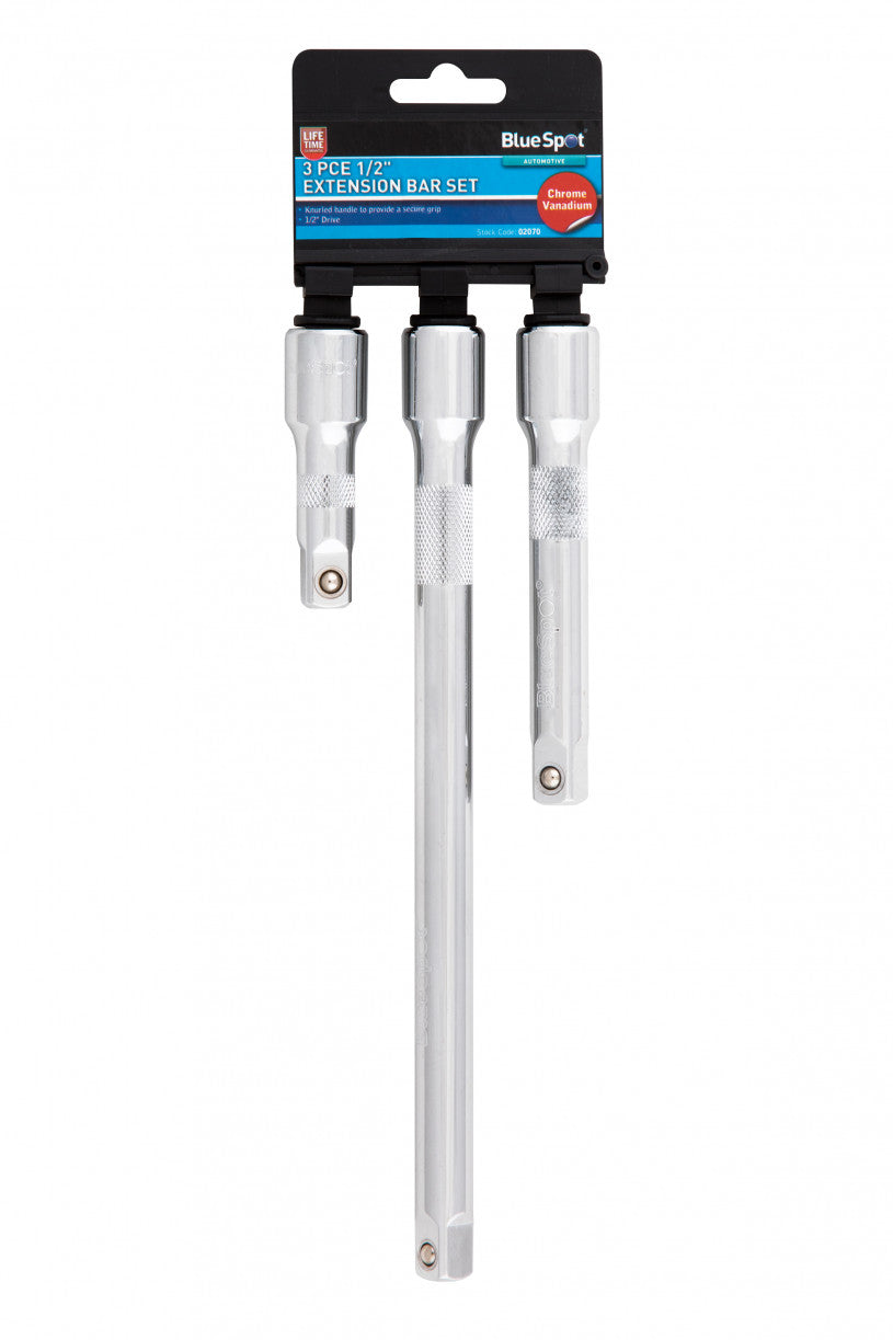BlueSpot - 3PCE Extension Bar Set - 1/4", 3/8" & 1/2"