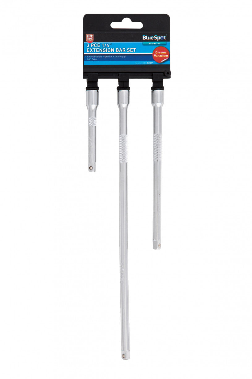 BlueSpot - 3PCE Extension Bar Set - 1/4", 3/8" & 1/2"
