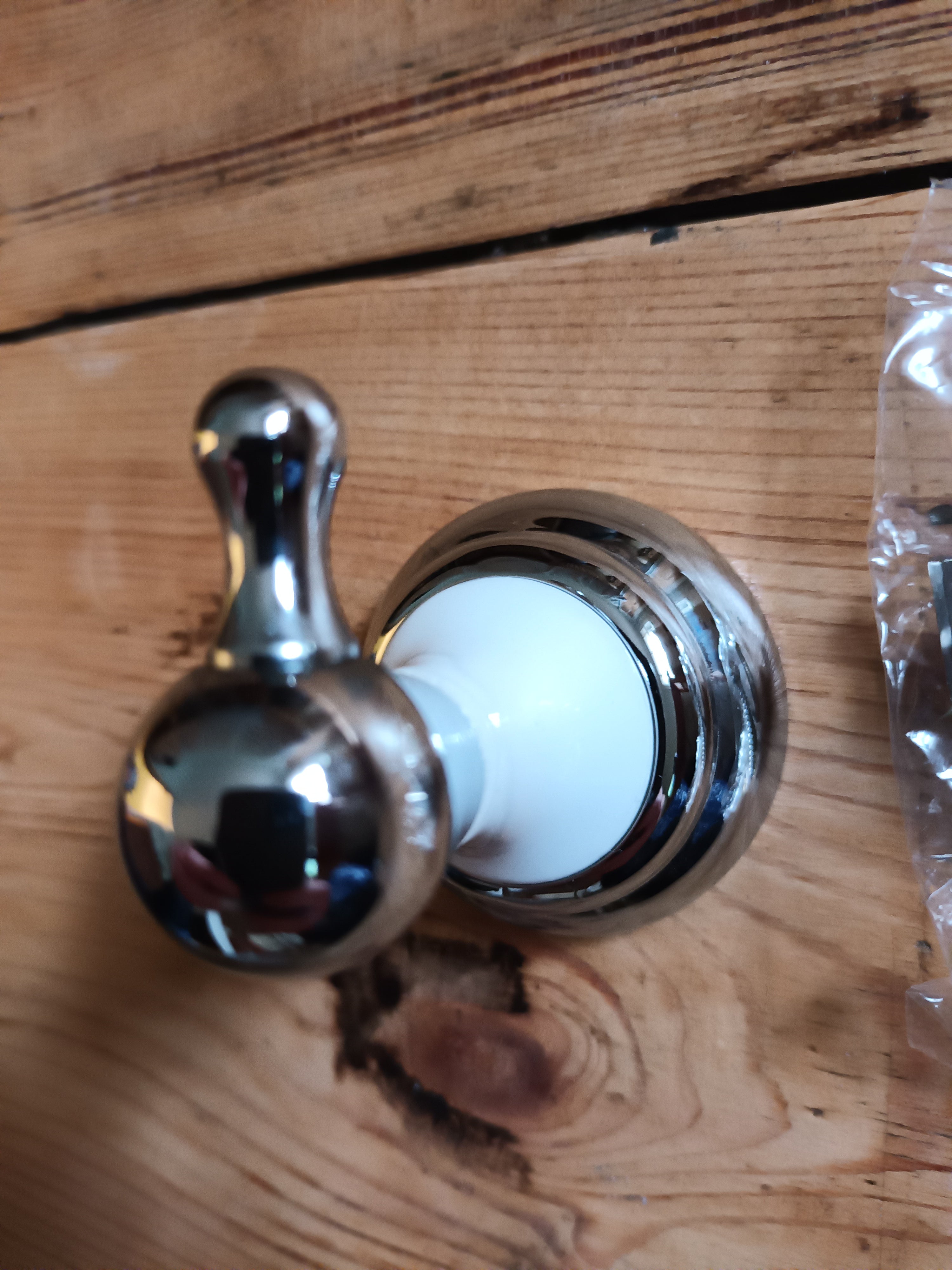 Mondella Overture Robe Hook Smooth Curves Ceramic Trim, Chrome Plated