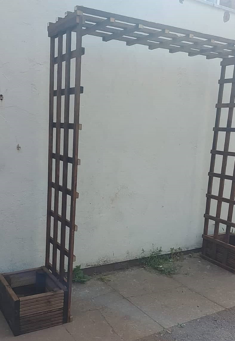 Handmade Trellis Arch With Planters (LOCAL PICKUP/DELIVERY ONLY)