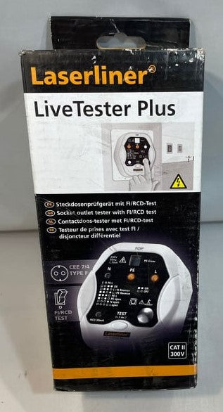 Laserliner - Socket Outlet Tester Live Tester Plus (Two Pin Plug)