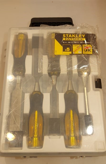 Stanley FatMax® Bevel Edge Chisel with Thru Tang Set, 5 Piece (Damaged Case)