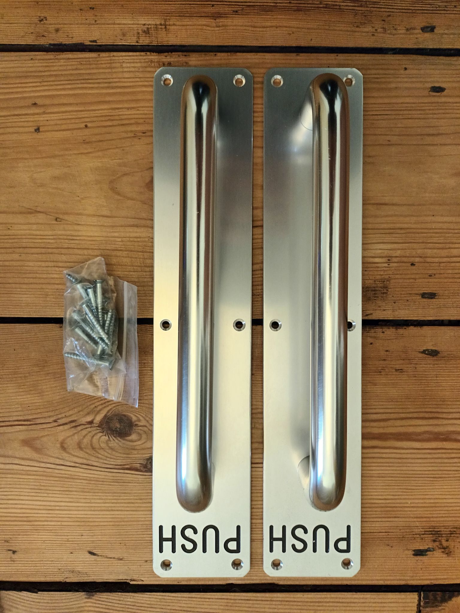 Engraved Handle on Plates - "Push" Plate