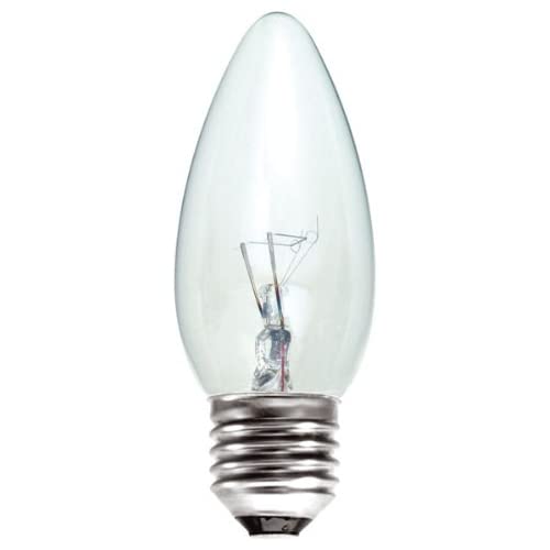10 Packs of 40w Clear Candle Bulbs ES (Large Screw)