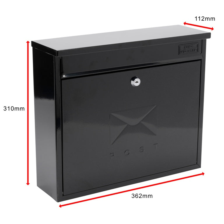 Sterling Elegance Front Opening Post Box Black