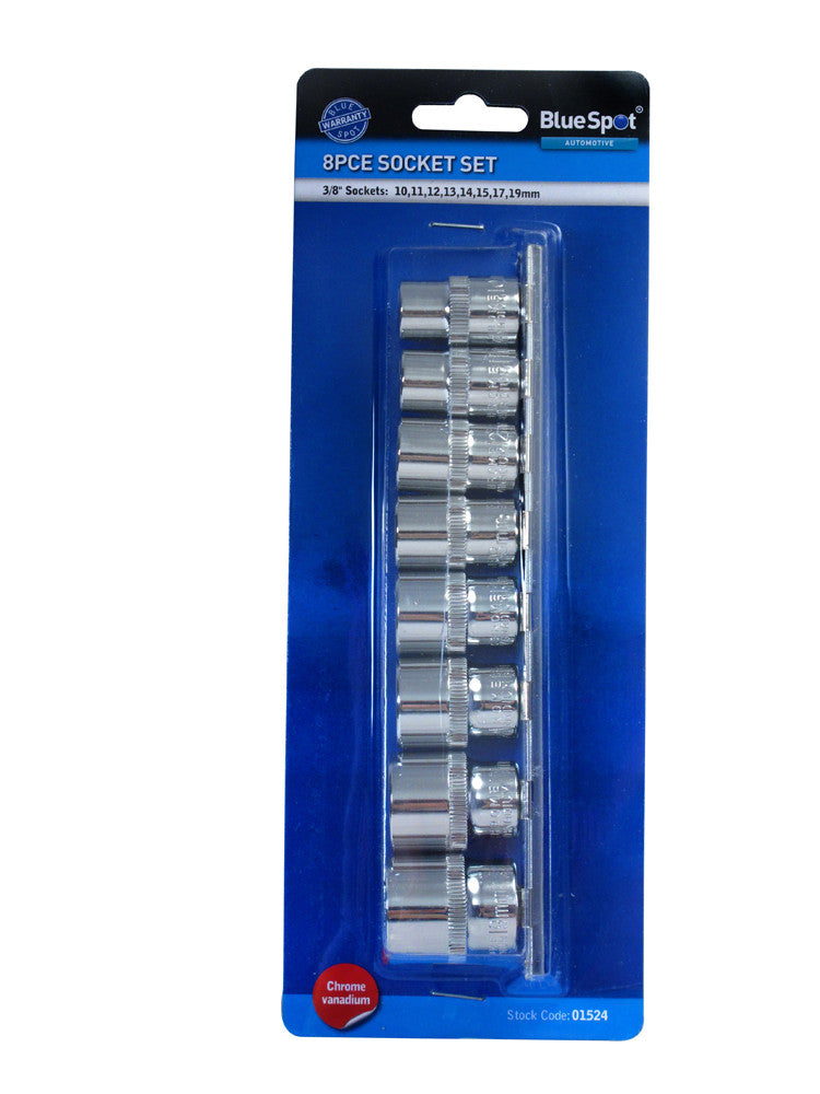 BlueSpot Metric Socket Set - 8 PCE 3/8" & 10PCE 1/2"