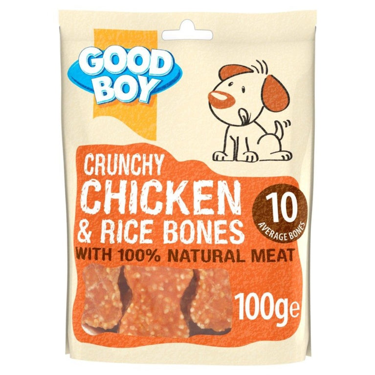 Good Boy Crunchy Chicken & Rice Bones Dog Treats