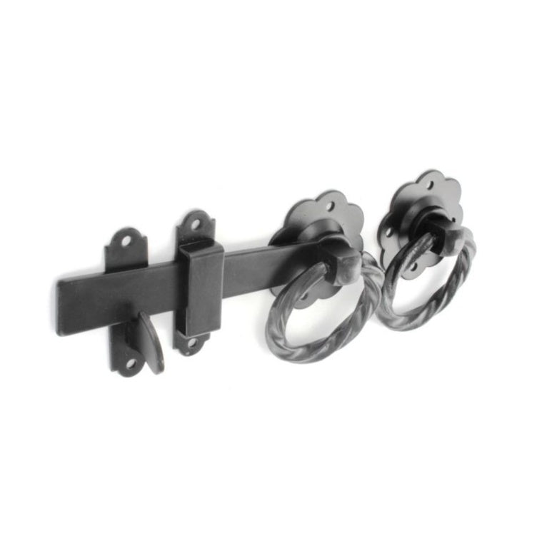 Securit Black Twisted Ring Gate Latch 150mm (6") (S5137)