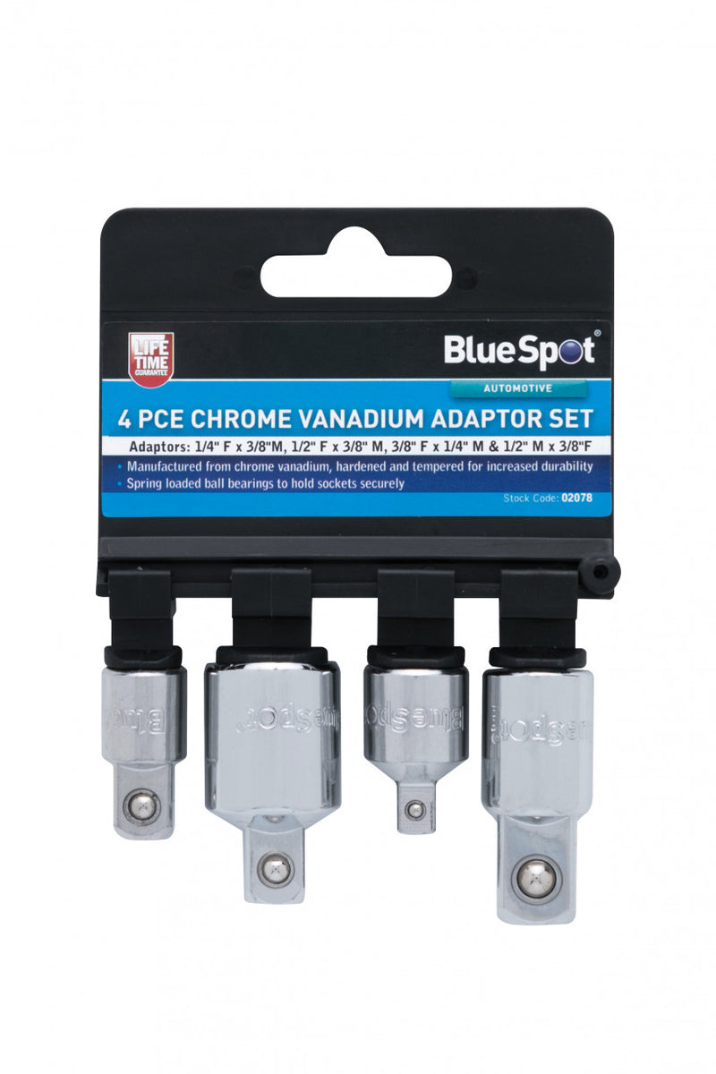 BlueSpot - 4 PCE Chrome Vanadium Socket Adaptor Set