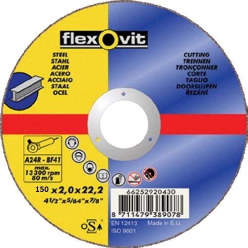 Flexovit Angle Grinder Steel Cutting Disc - 150 x 2.5 x 22.23mm