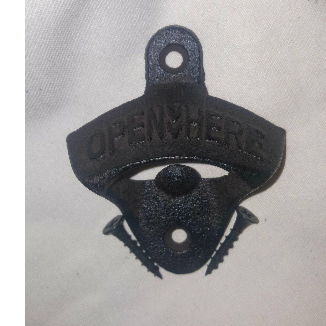 Cast Iron "Open Here" Wall Mounted Bottle Opener *FIXINGS INCLUDED*